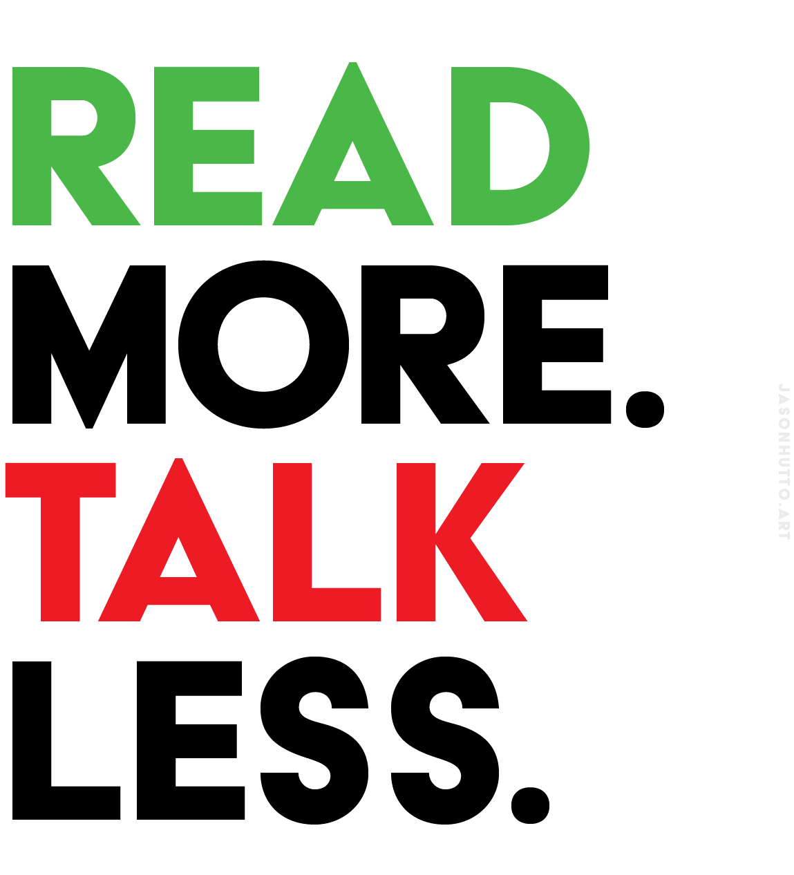 "Read More. Talk Less." 4-inch Sticker (5-Pack)